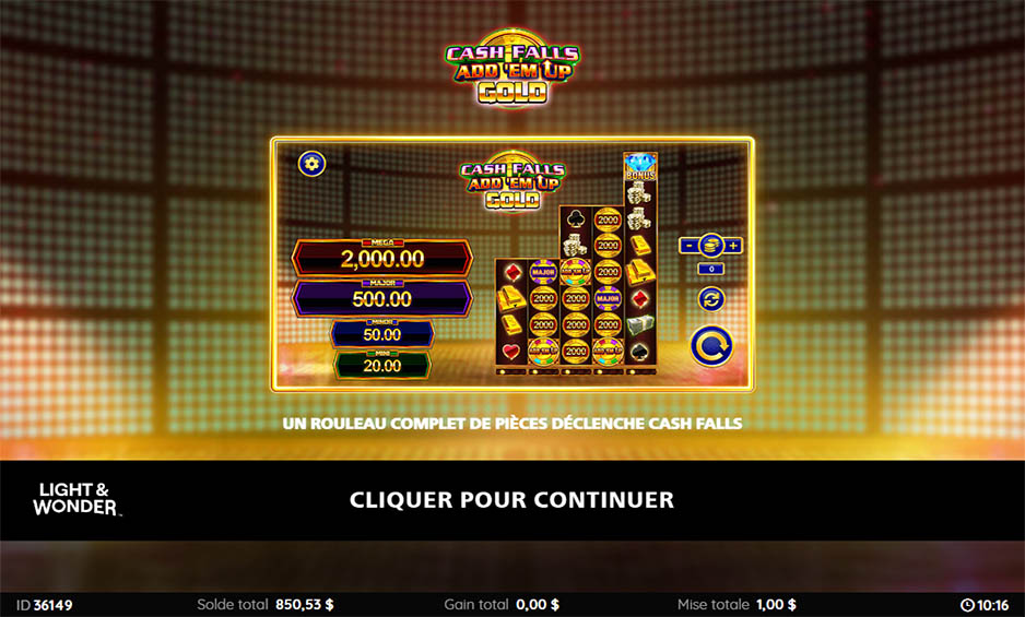 Cash Falls Add Em Up Gold carousel image 0