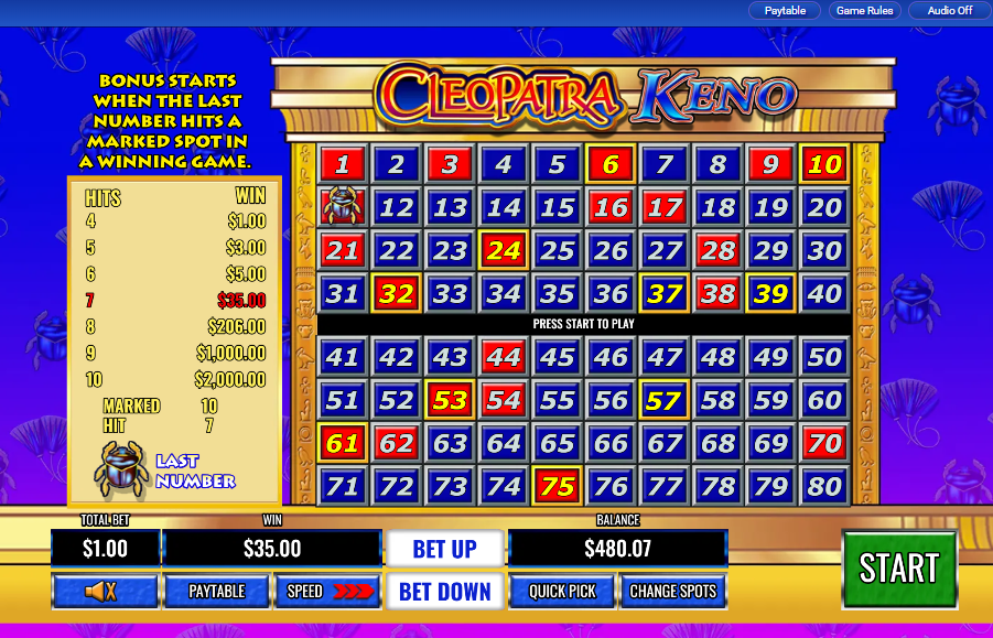 Cleopatra Keno carousel image 3