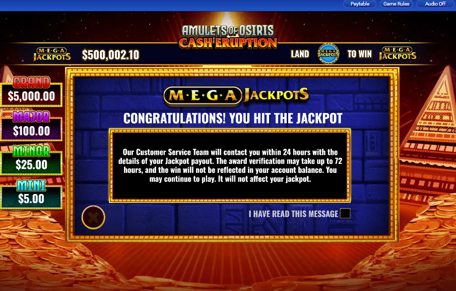 MegaJackpots Amulets of Osiris carousel image 6
