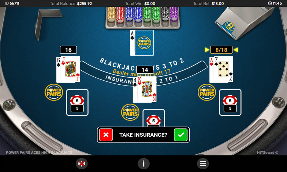 Power Pairs Aces High Blackjack carousel image 2